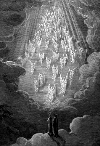 Paradise 21 - Angels descending the ladder by Gustave Doré