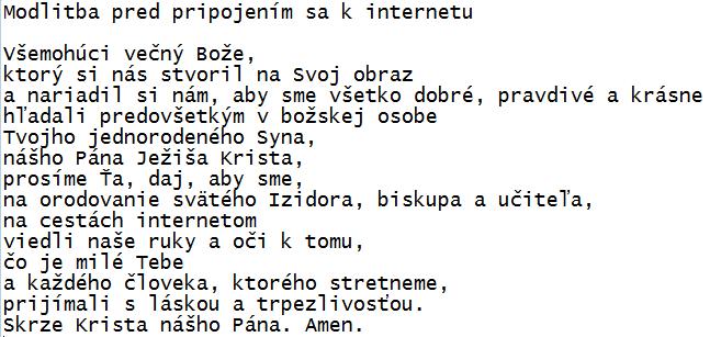 INTERNET PRAYER: SLOVAK!