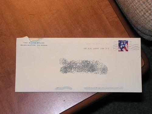 Sending empty envelopes to the White House... receiving one back