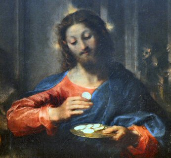 Detail of Institution of the Eucharist by Barroci in S.M. sopra Minerva, Rome