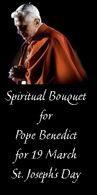 WDTPRS Spiritual Bouquet for Pope Benedict for 19 March - St. Joseph's Day