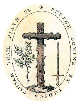 Symbols of Mercy and Justice on the emblem of the Spanish Inquisition