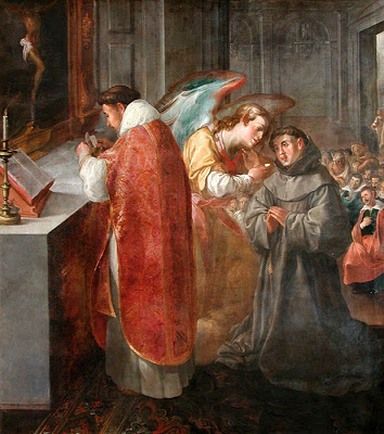 Mass Bonaventure receiving Communion from an Angel