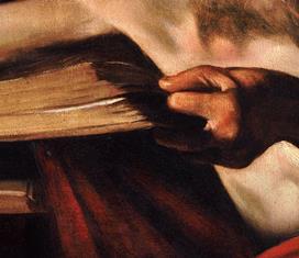 Saint_Jerome_Writing-Caravaggio_(1605-6)_detail